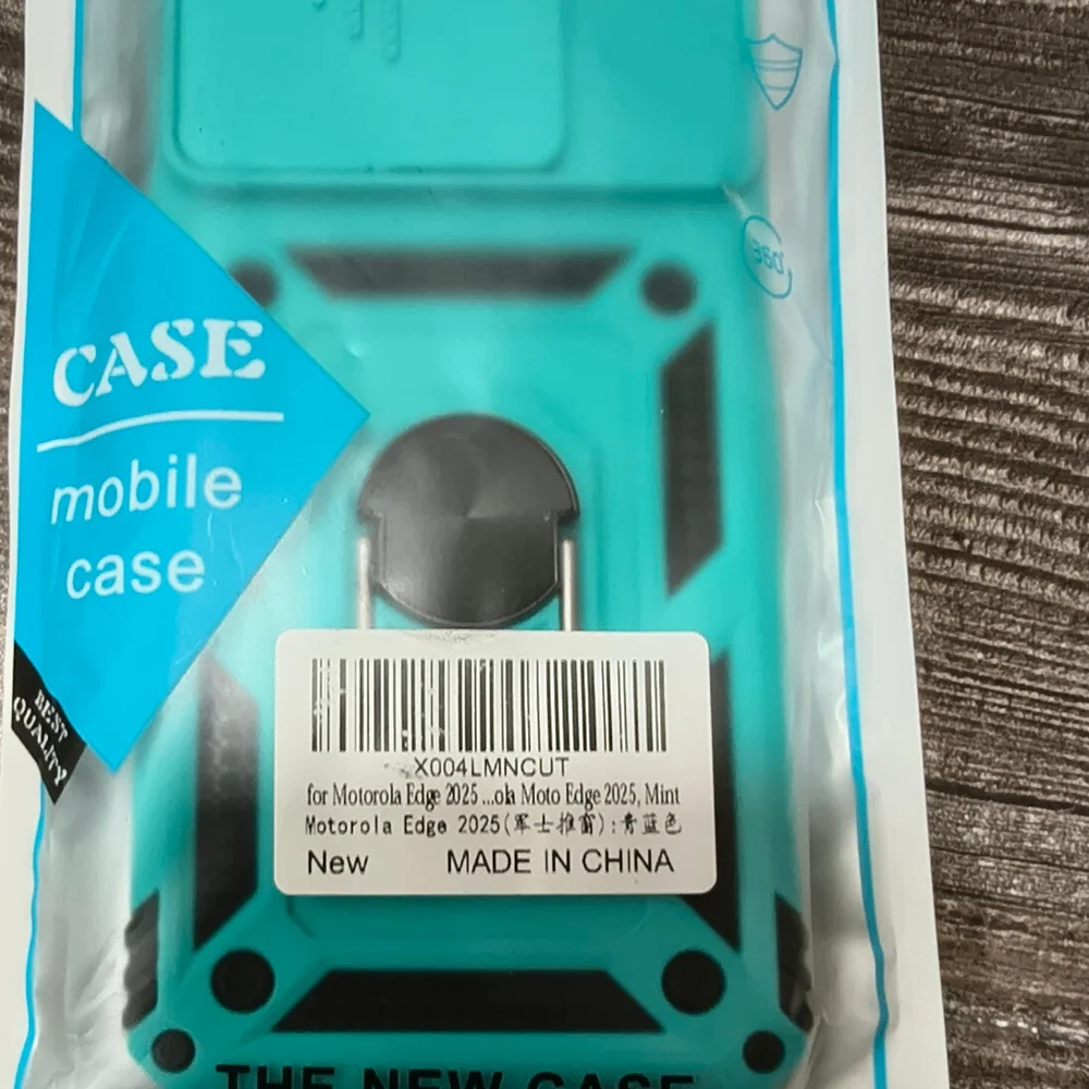 Motorola Edge 2025 Protective Phone Case with Stand - Teal and Black